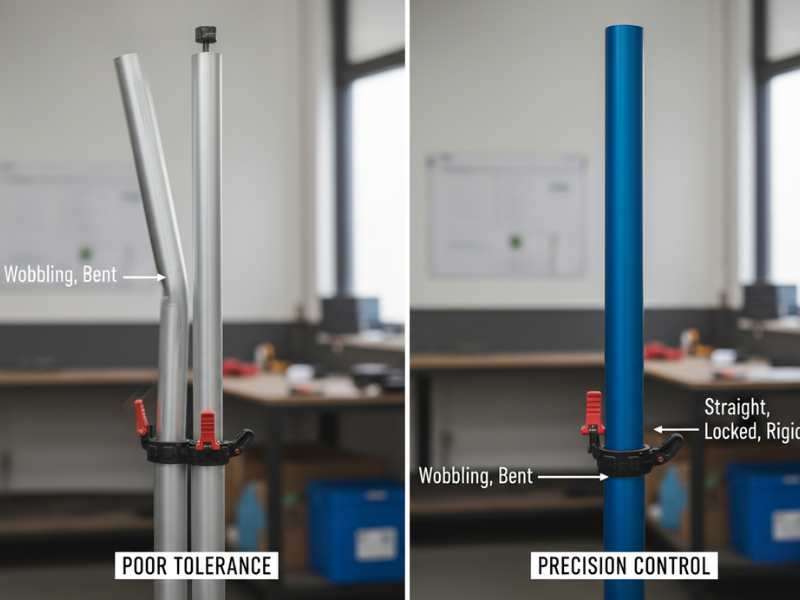 telescopic pole quality comparison poor tolerance vs precision stable pole