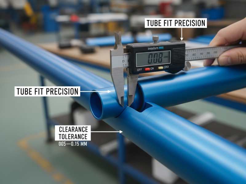 telescopic pole tube tolerance clearance measurement aluminum tube fit precision