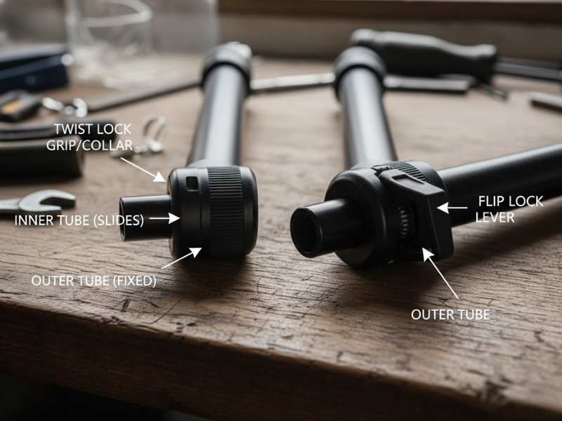 telescopic pole twist lock vs flip lock mechanism comparison