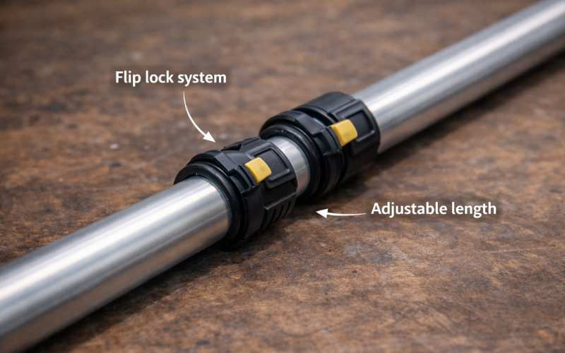 telescopic window cleaning pole aluminum sections with flip lock system