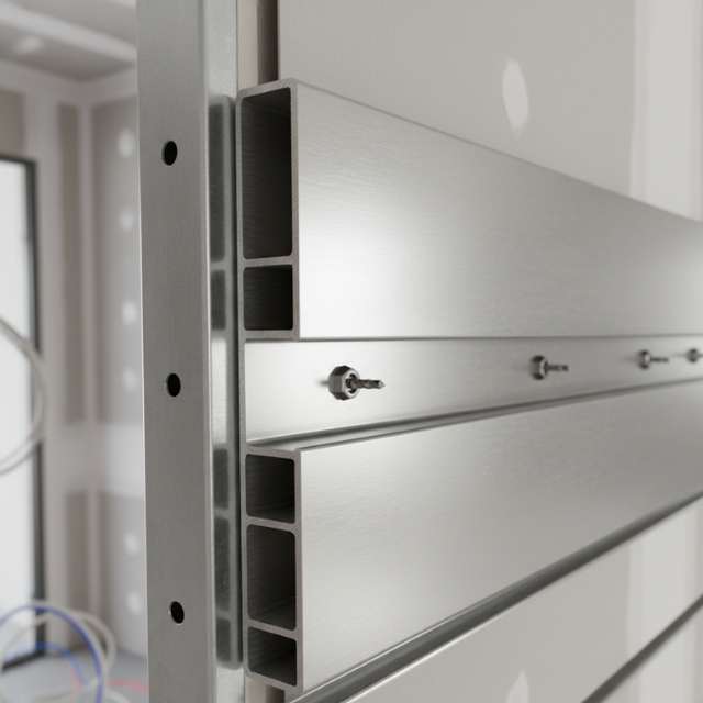 wall mounted aluminum slatwall panel system