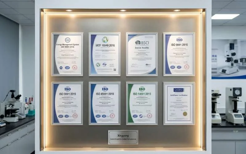 Xingyong ISO, IATF 16949 and amfori BSCI certifications