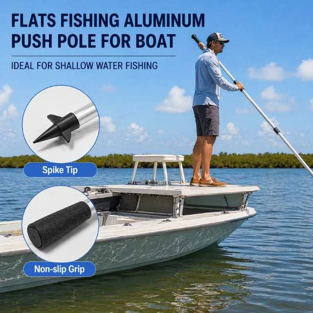 Flats fishing boat push pole application