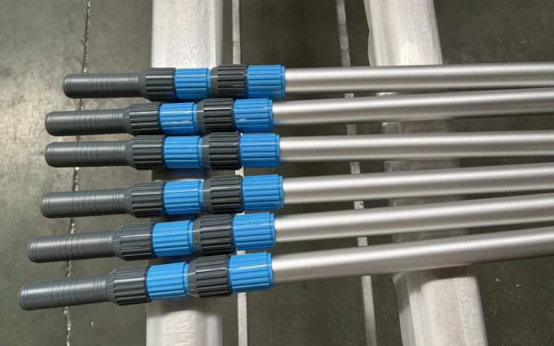 Anodized Aluminum Telescopic Pole Sections with Precision Tube Fit and Locking Collar for OEM aluminum pole manufacturing