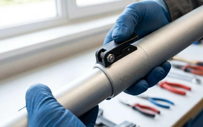 Telescopic pole nylon flip lock mechanism