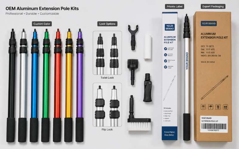 OEM aluminum extension pole kits