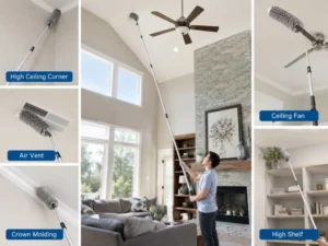 Dusting Extension Pole Cleaning High Ceiling Corner Fan Vent and Crown Molding for OEM aluminum pole manufacturing