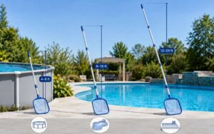 Pool pole for skimmer net length options including 4–8 ft 8–16 ft and 12–24 ft