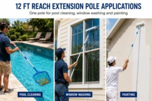12 ft reach extension pole used for pool cleaning, window washing and painting