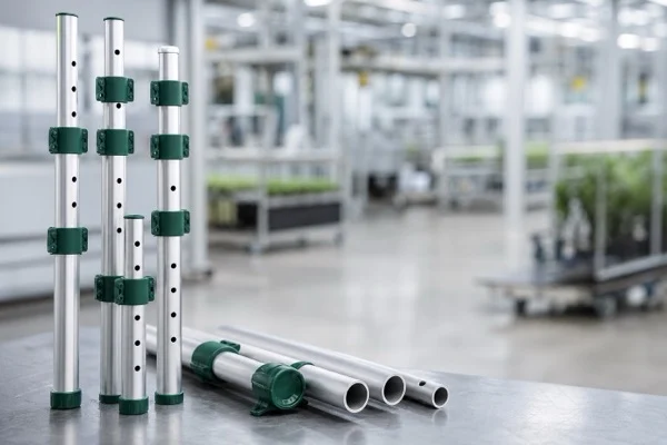 Aluminum plant support pole components for OEM horticulture programs