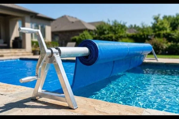 Heavy-duty aluminum pool cover reel