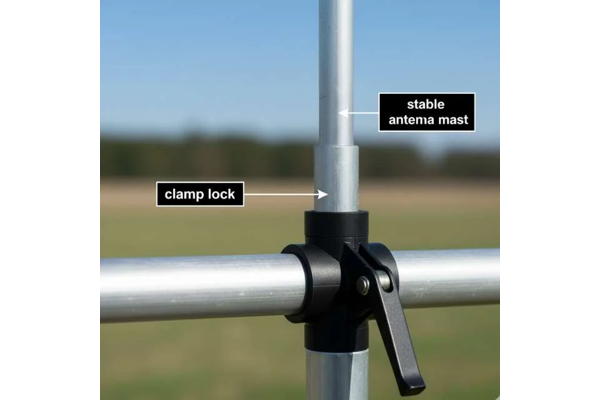 Clamp lock telescoping antenna pole