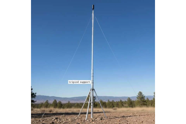 Tripod mounted telescoping antenna pole