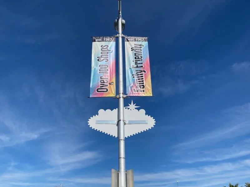Common pole banner sizes compared side by side