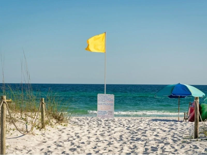 Beach flag pole kit contents with carry bag