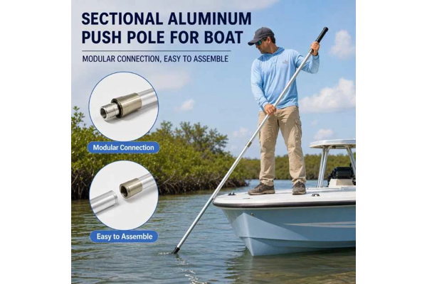 Sectional aluminum boat push pole