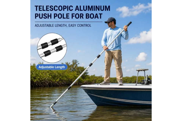 Telescopic aluminum boat push pole