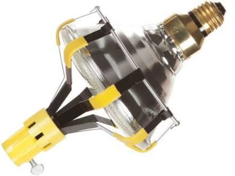 Close‑up view of tapered threaded tip on bulb changer pole, showing where the head screws on.