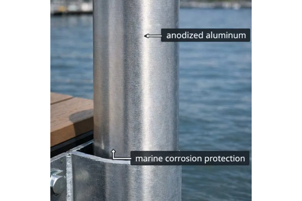 Marina dock pole application