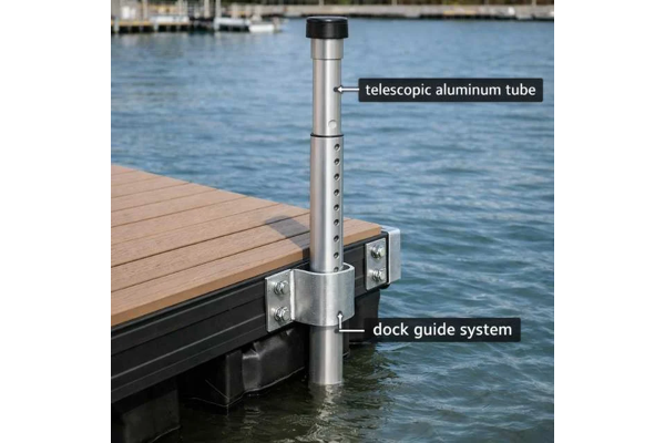 Telescopic aluminum dock pole
