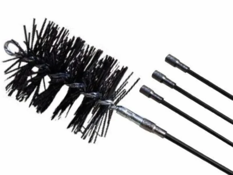 DIY chimney cleaning rod kit being assembled