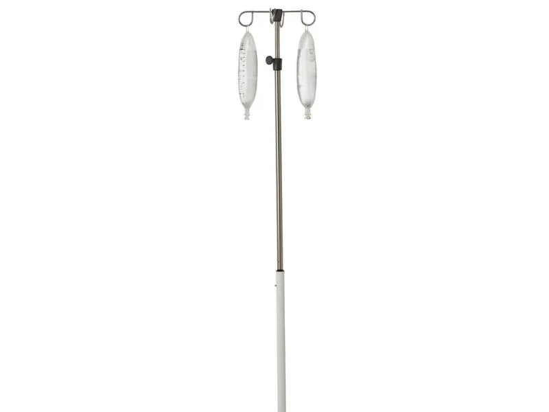 Caster base interface on an aluminum IV pole