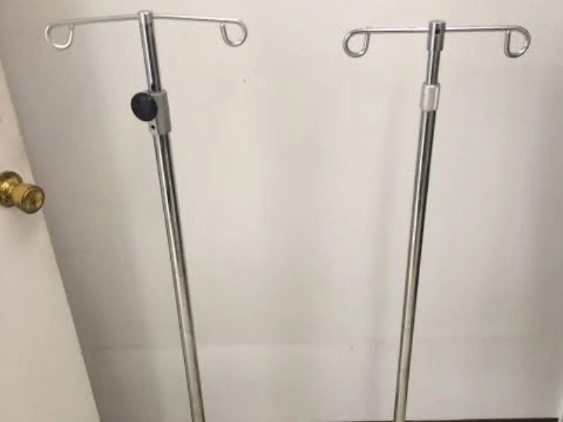Fixed IV pole stand for clinic use