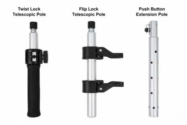 Aluminum locking telescoping pole