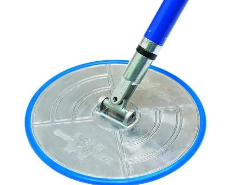 Radial head pole sander on a stiff aluminum shaft