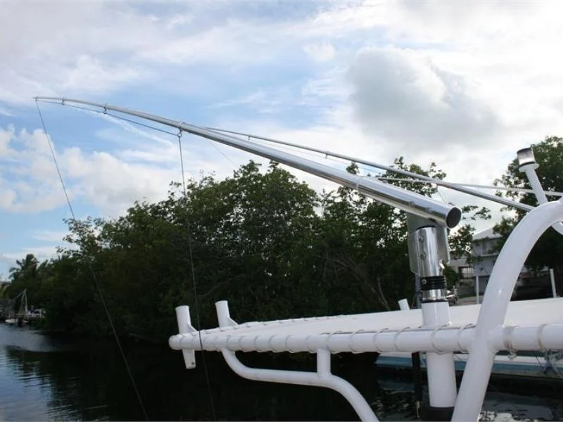 Outrigger pole base machined for T-top mount