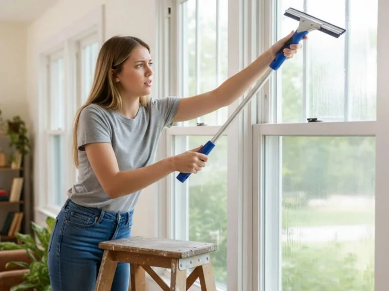Boxed window cleaning kit with pole and tools, retail packaging