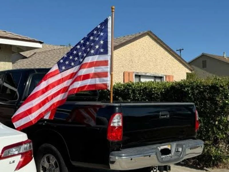 Flag presented cleanly on a rigid anodized aluminum pole
