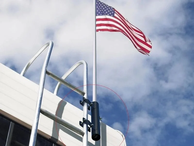 Molded RV flag pole mount bodies