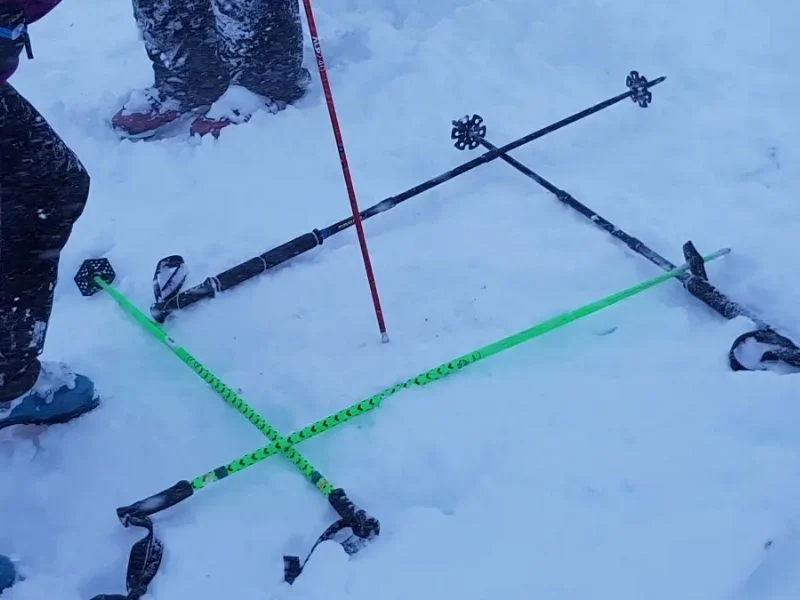Compact ski touring probe packed length