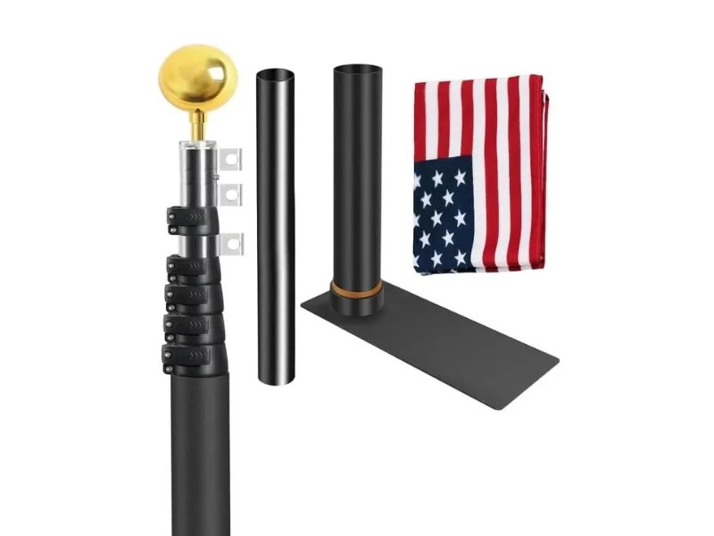 Molded mount bodies collars and caps for truck flag poles