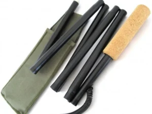 Collapsible aluminum wading staff deployed one-handed in current