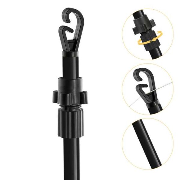 Telescopic Washing Pole with G-Shaped ABS Hook